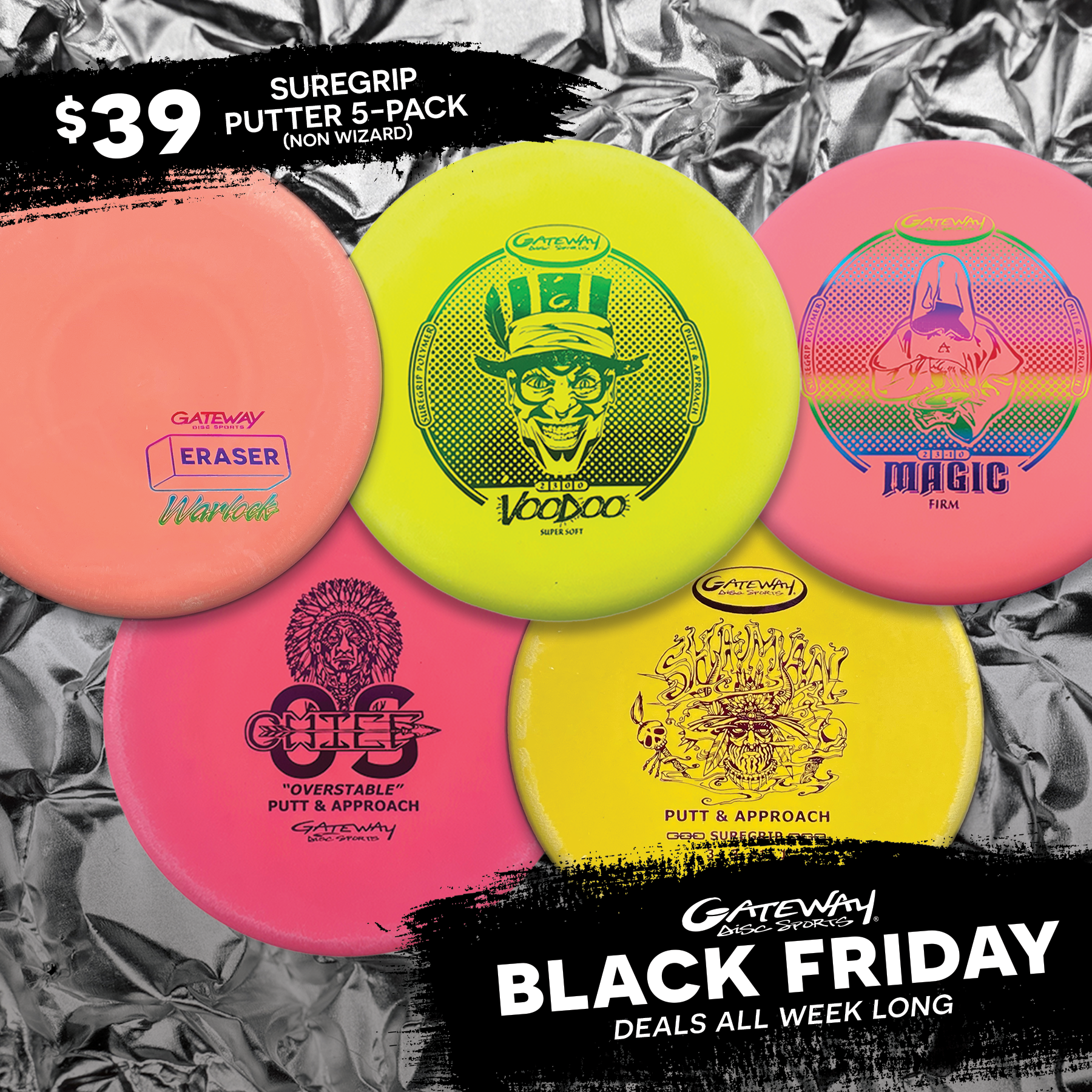 5-Disc SureGrip® Putter Pack (Non-wizard putter pack)