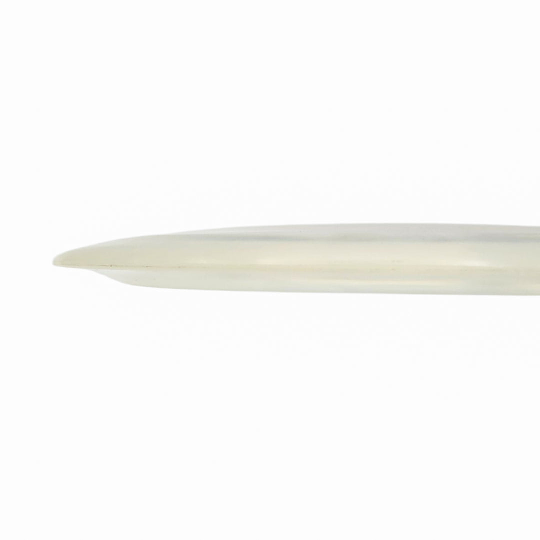 Close-up side view of the Spell - Diamond - Air Dude surfboard made from high-grade TPU, showcasing its thickness and curvature against a white background—engineered for wind-crushing power throws.