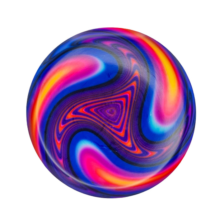 Element - NXT - Optic Dyes features a round design with a vibrant swirling pattern in blue, pink, red, orange, and purple on white, reminiscent of hand-dyed discs or an artistic dye canvas.