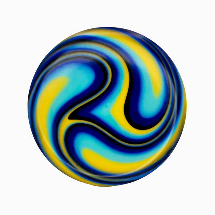 The Element NXT Optic Dyes showcases swirling blue, yellow, and black patterns on white, echoing the vibrant artistry of hand dyed discs.