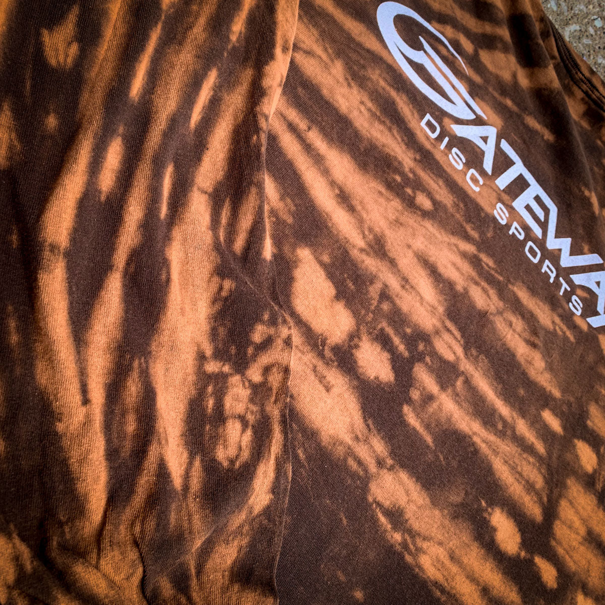 貴重　Salsation Wear V-Tshirt BROWN Tie-dye Orange & Gray Starburst Double Spiral V-Neck Tie Dye T-shirt