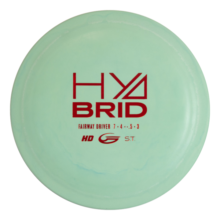 The Hybrid - Suregrip is a light green fairway driver with SureGrip™  blend, "HYBRID," flight numbers, and brand markings printed in red on top.